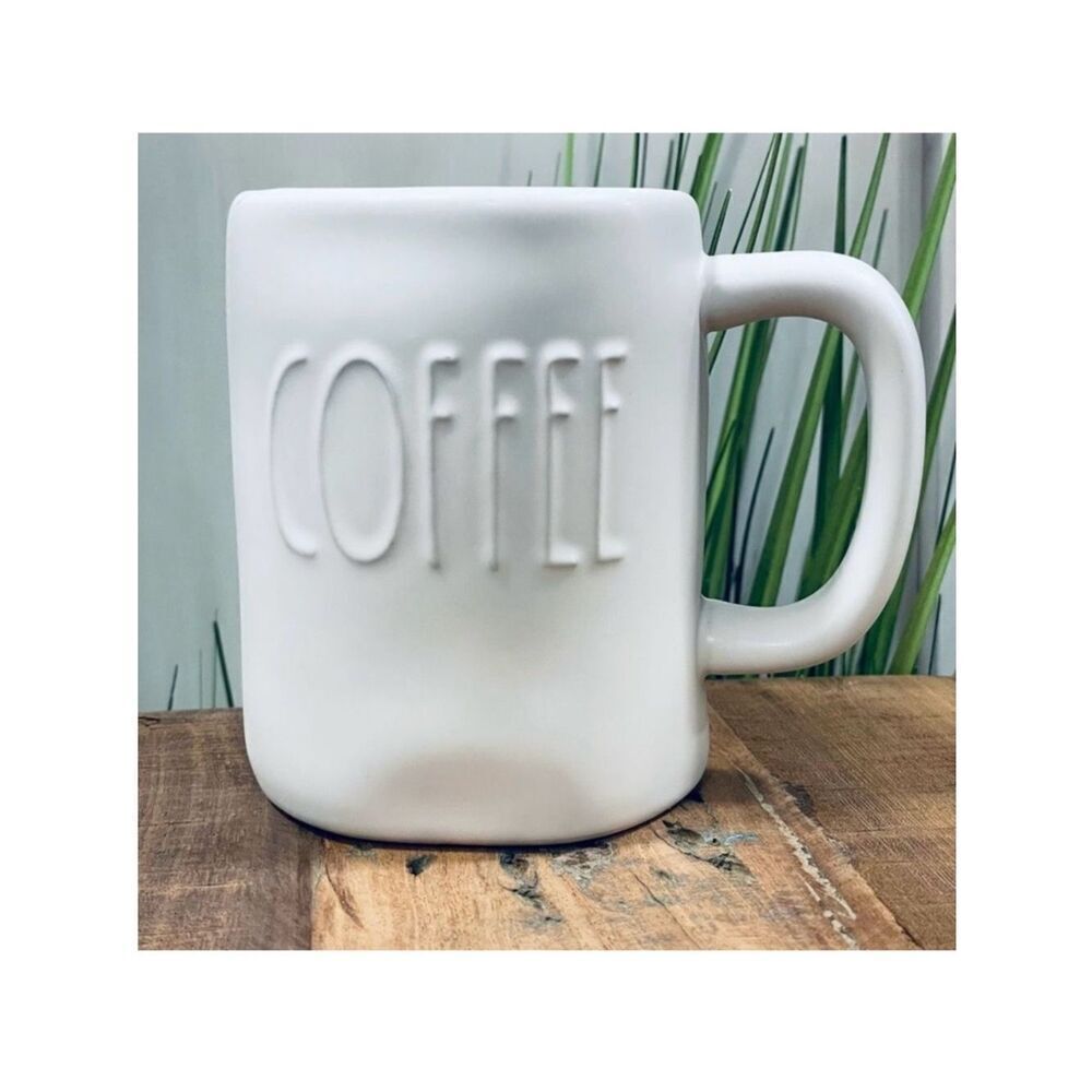 NWT Rae Dunn Gorgeous Unique Rare White off / Bone Ceramic Matte Mug